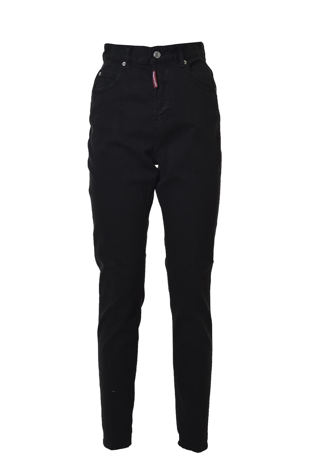 Jeans High Waist Twiggy in denim nero Dsquared2 