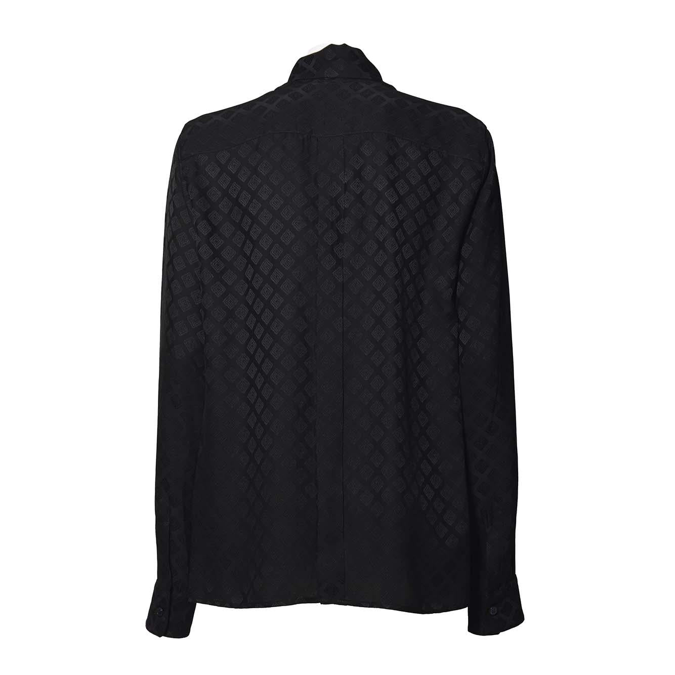 Camicia a foulard in seta jacquard nera Etro 