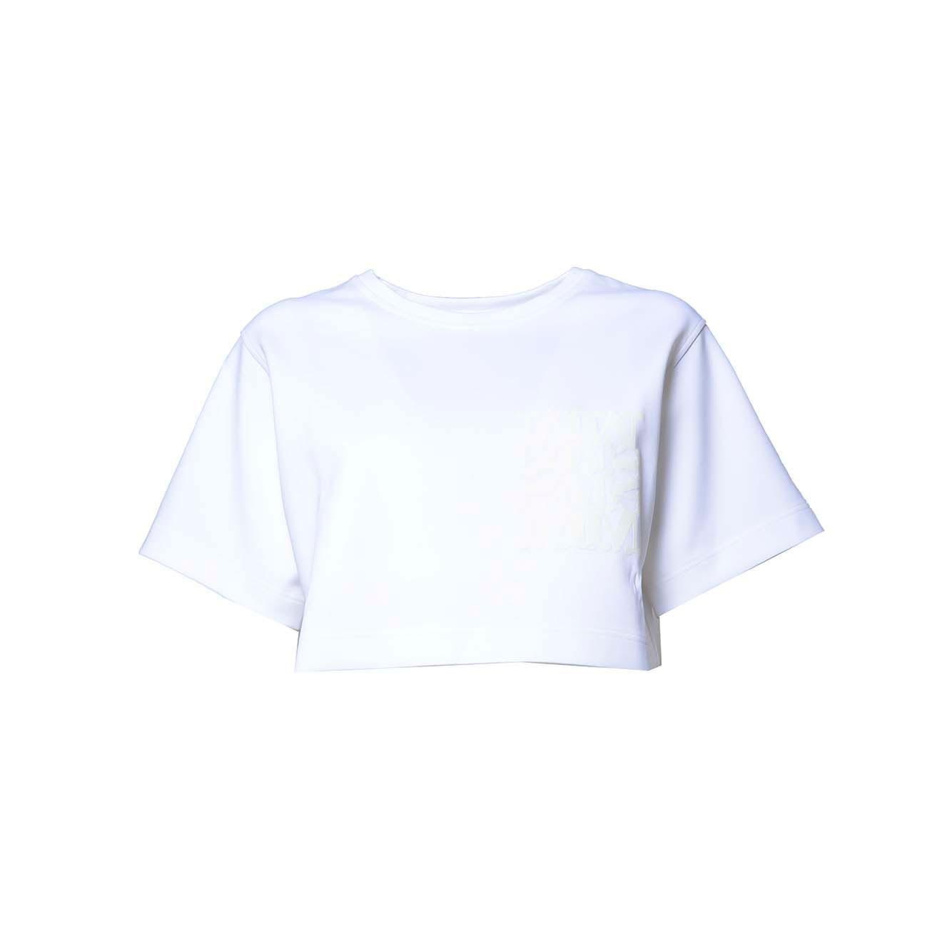 T-shirt Messico cropped in jersey bianco Max Mara 
