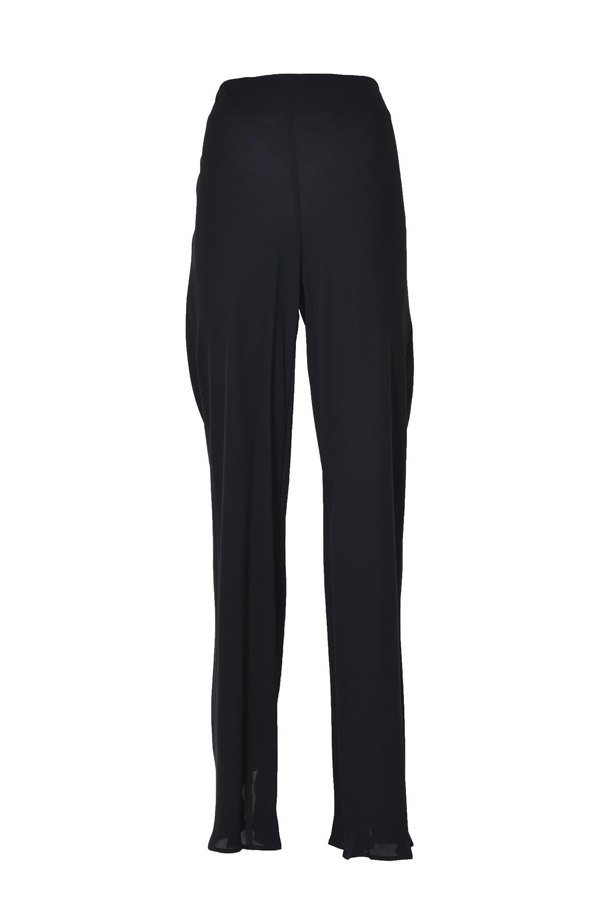 Pantalone flare in viscosa nera Alberta Ferretti 