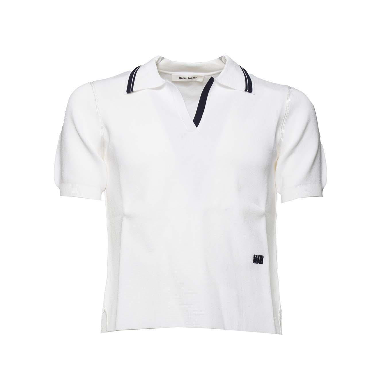 Polo Verse in viscosa bianca Wales Bonner 