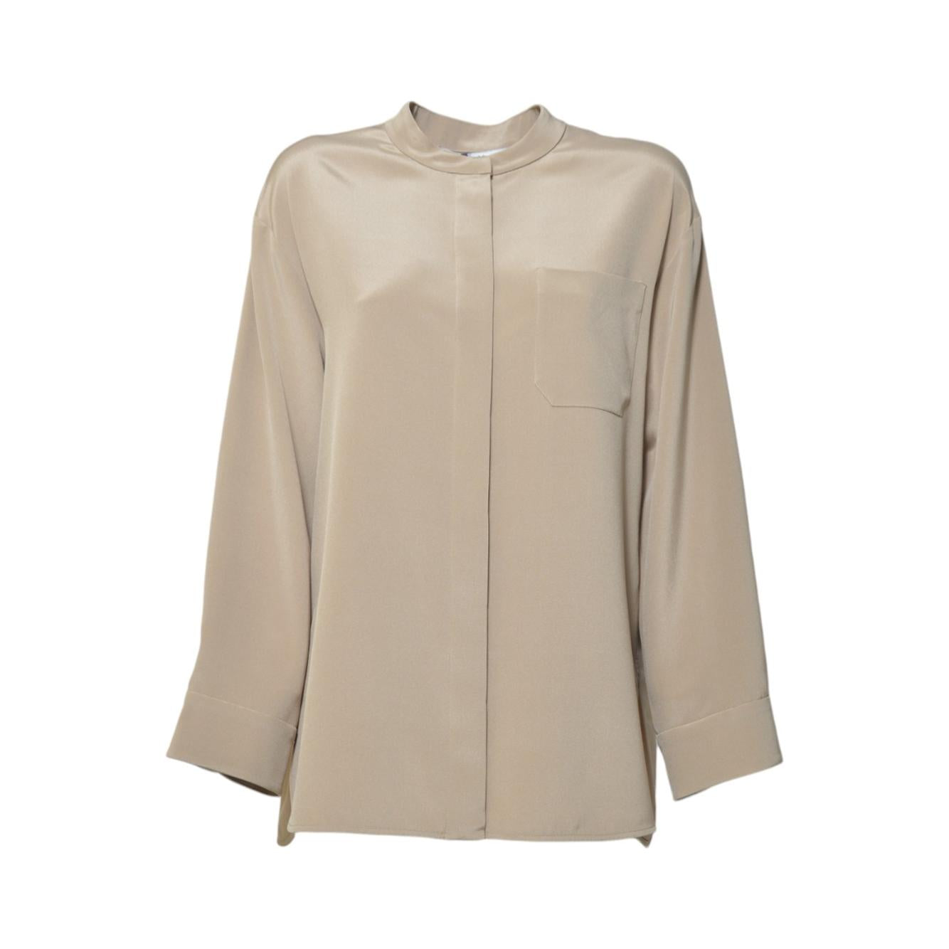 Camicia Leticia sahariana in seta beige scuro 'S Max Mara 