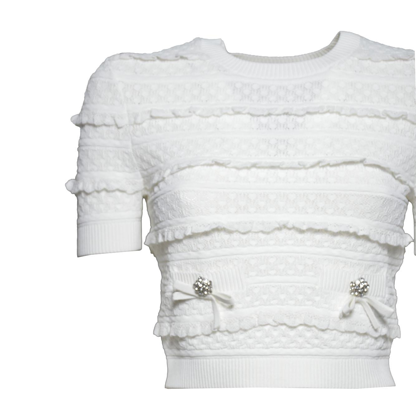 pointelle knit top 