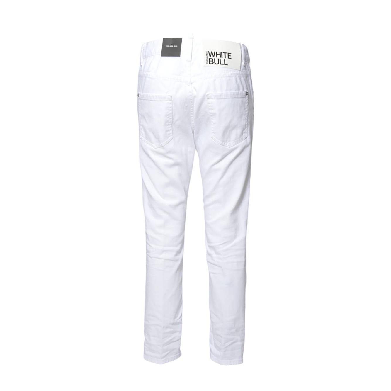 Jeans Cool Girl White Bull in denim bianco Dsquared2 