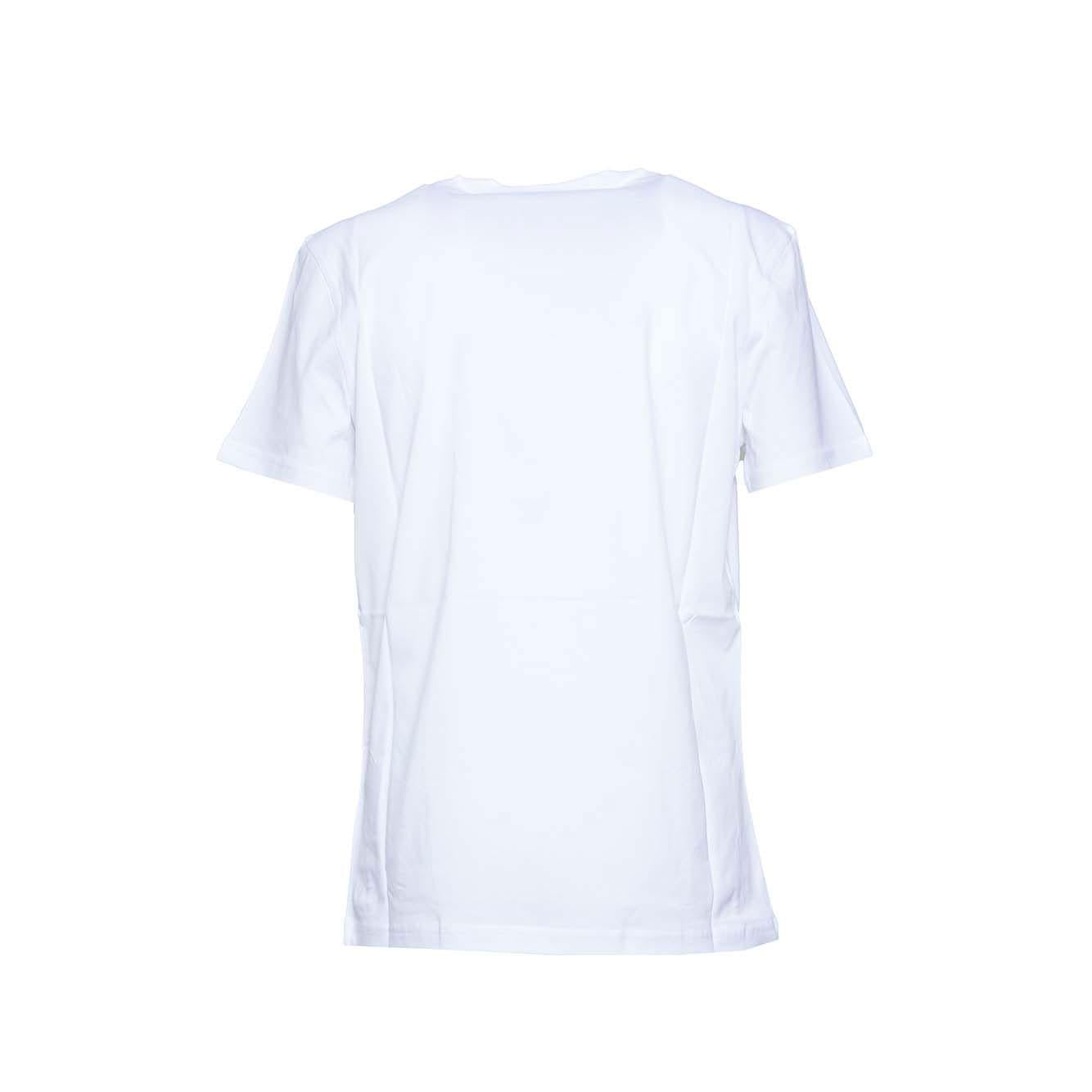 T-shirt in cotone bianco con stampa Loop Moschino 