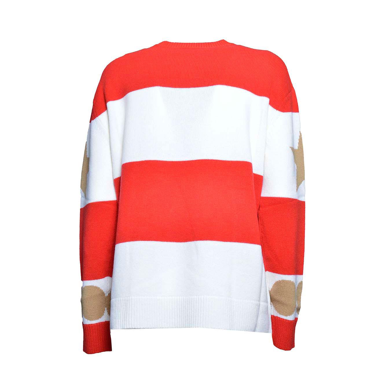 Pullover Dirce over in lana jacquard rosso Max Mara 