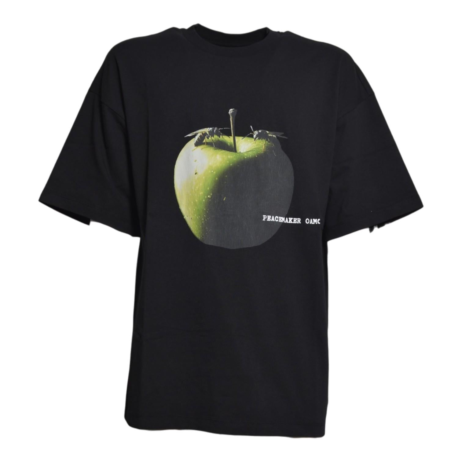 oversize tee apple print 