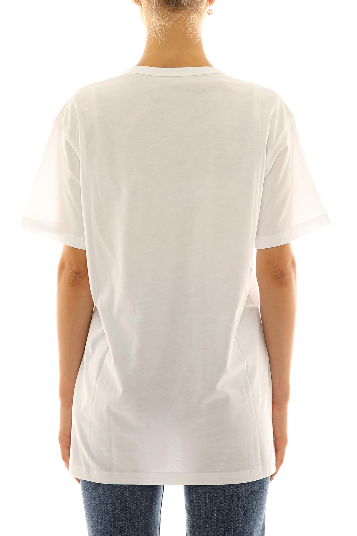 T-shirt over in cotone bianco con stampa logo N°21 