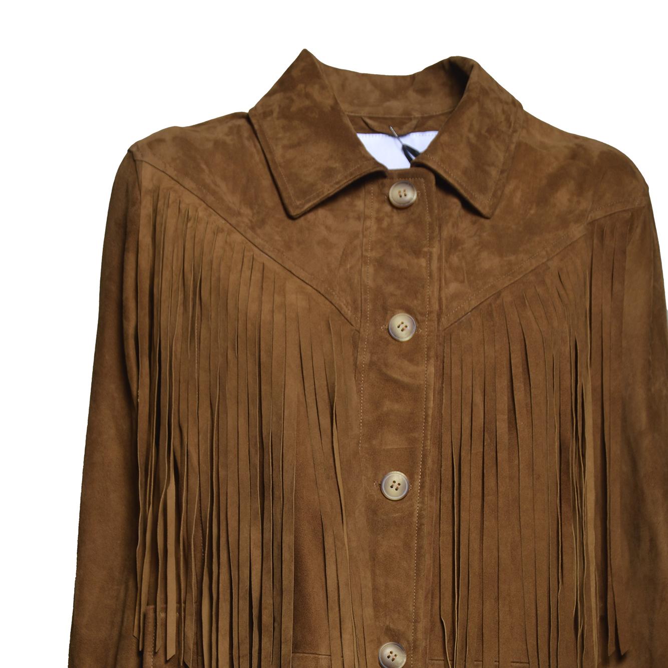 azzura camicia100% vera pelle camoscio 