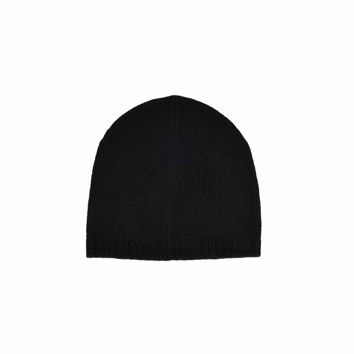 Berretto in misto lana e cashmere nero con logo Dsquared2 
