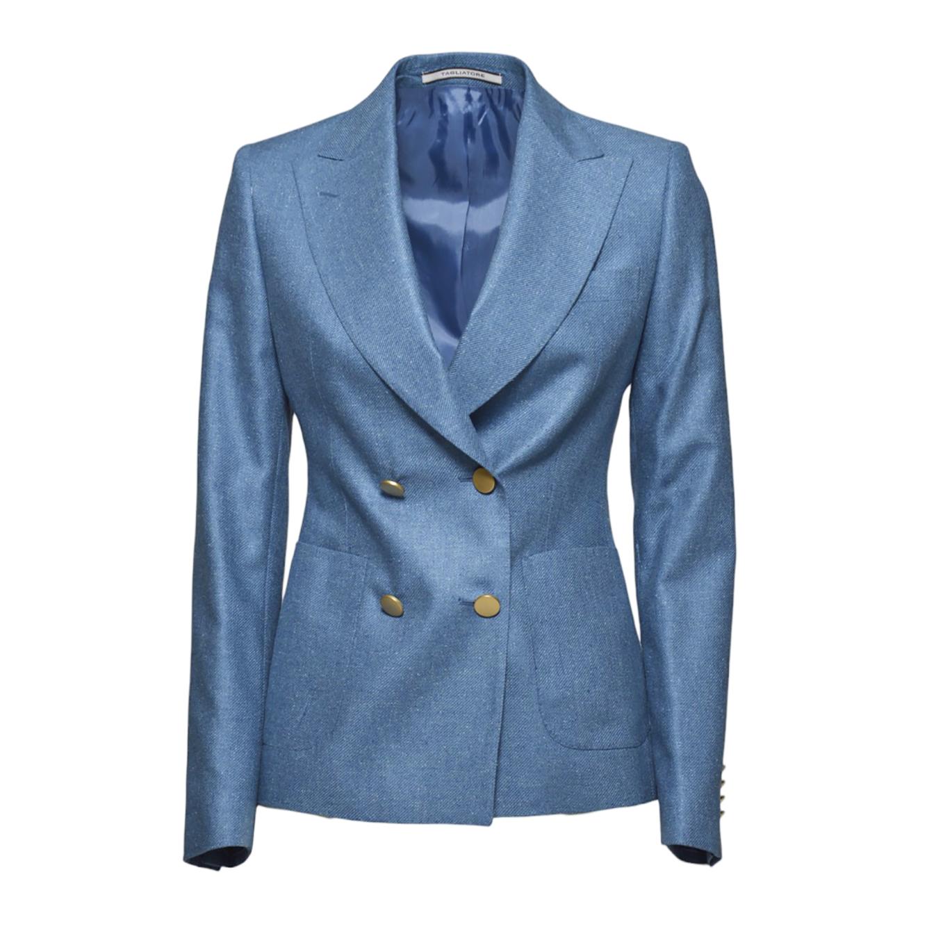Giacca doppiopetto J-Coral in twill di seta denim Tagliatore 