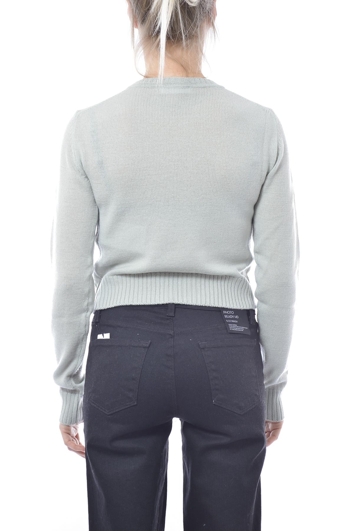 Pullover crop in lana menta Jil Sander 