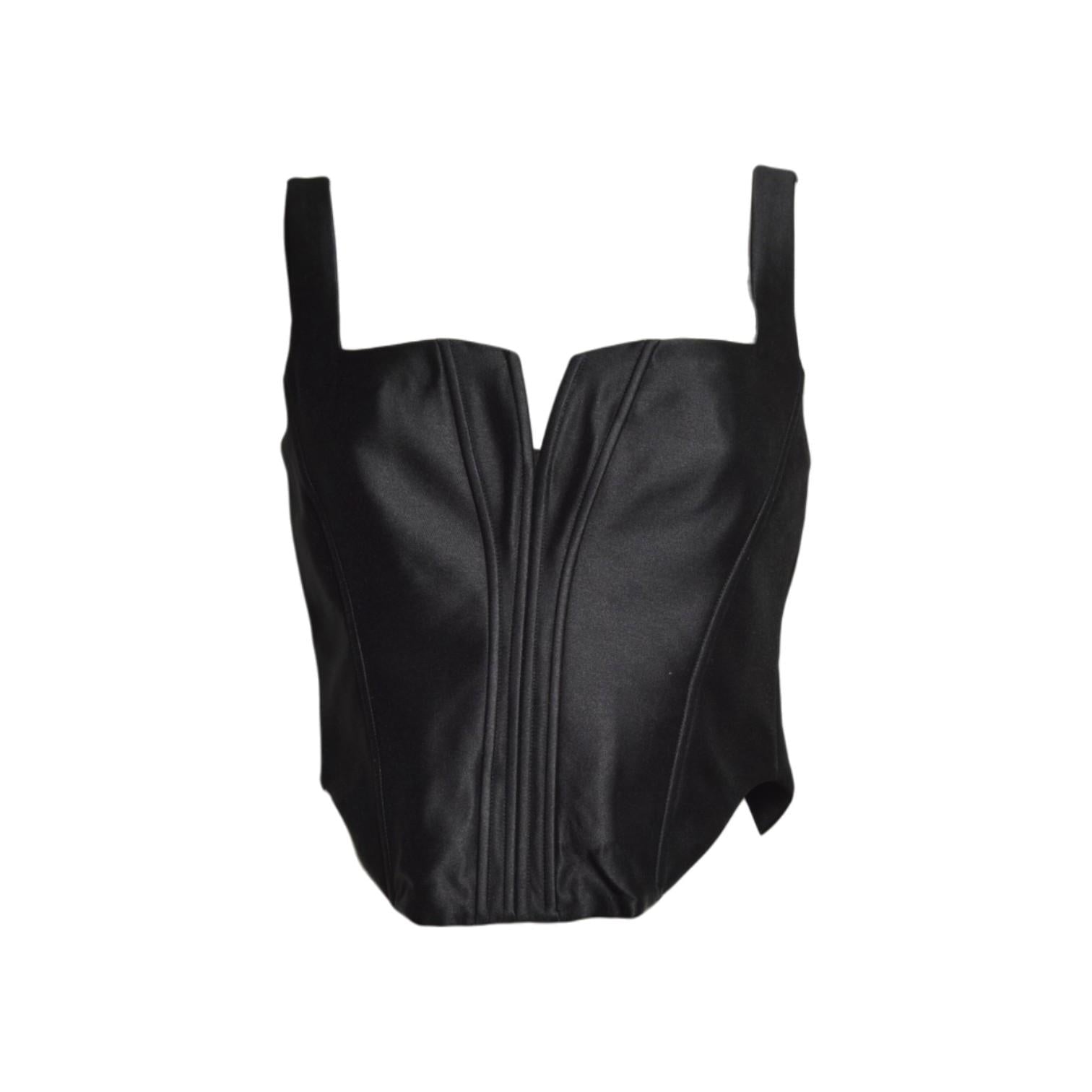 black satin corset top 