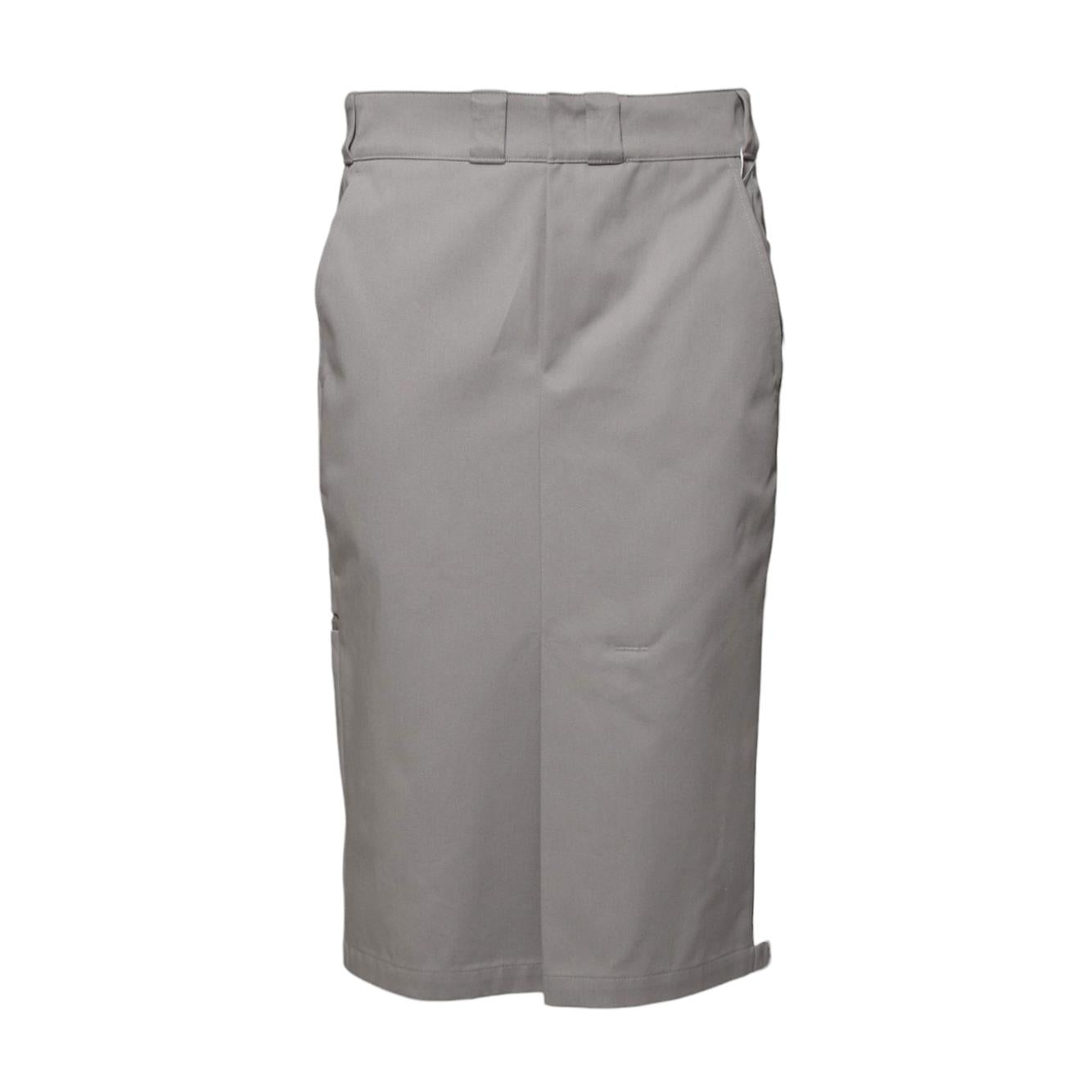 Gonna midi in twill di cotone grigio chiaro Maison Margiela 