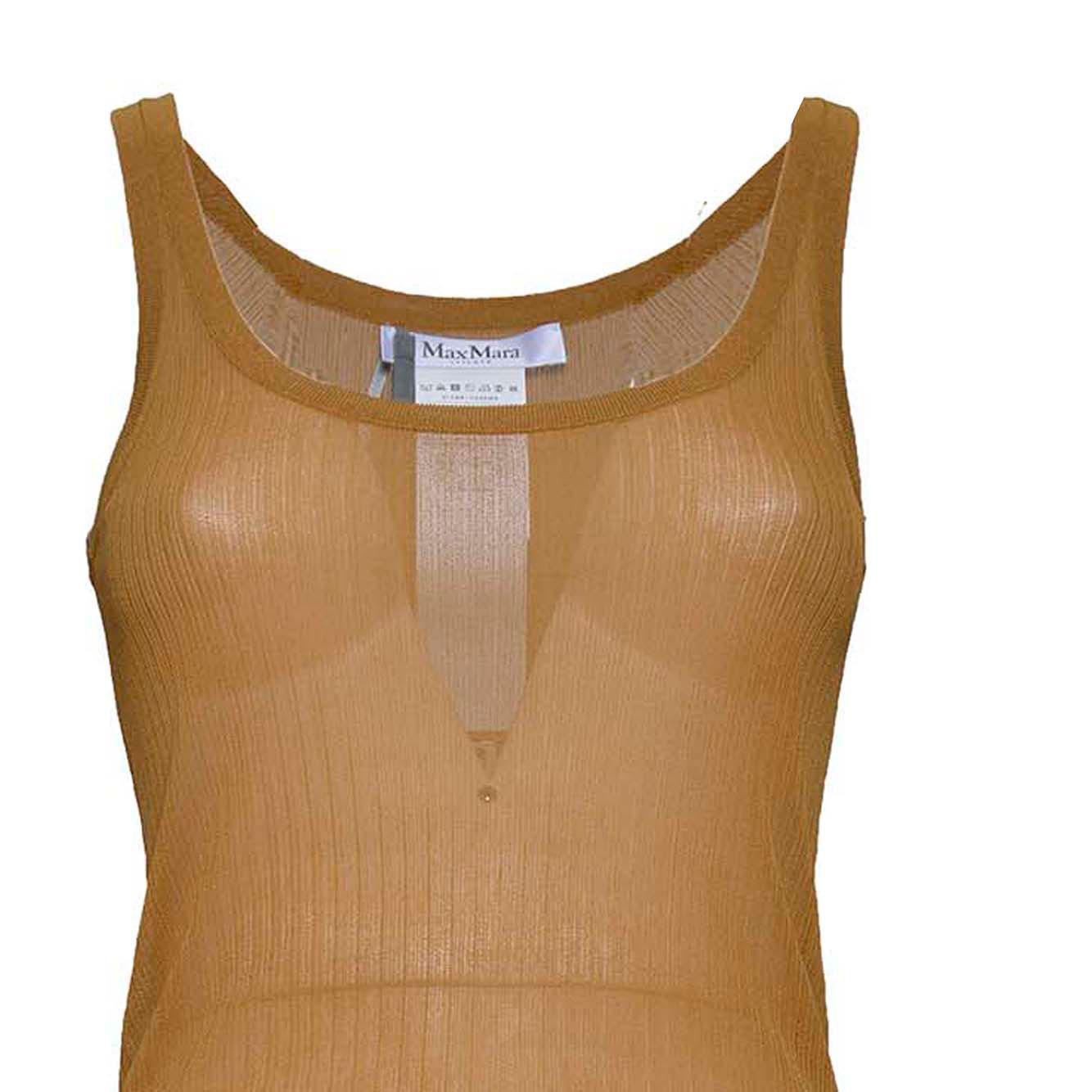 Top Bastia in seta cammello a coste Max Mara 