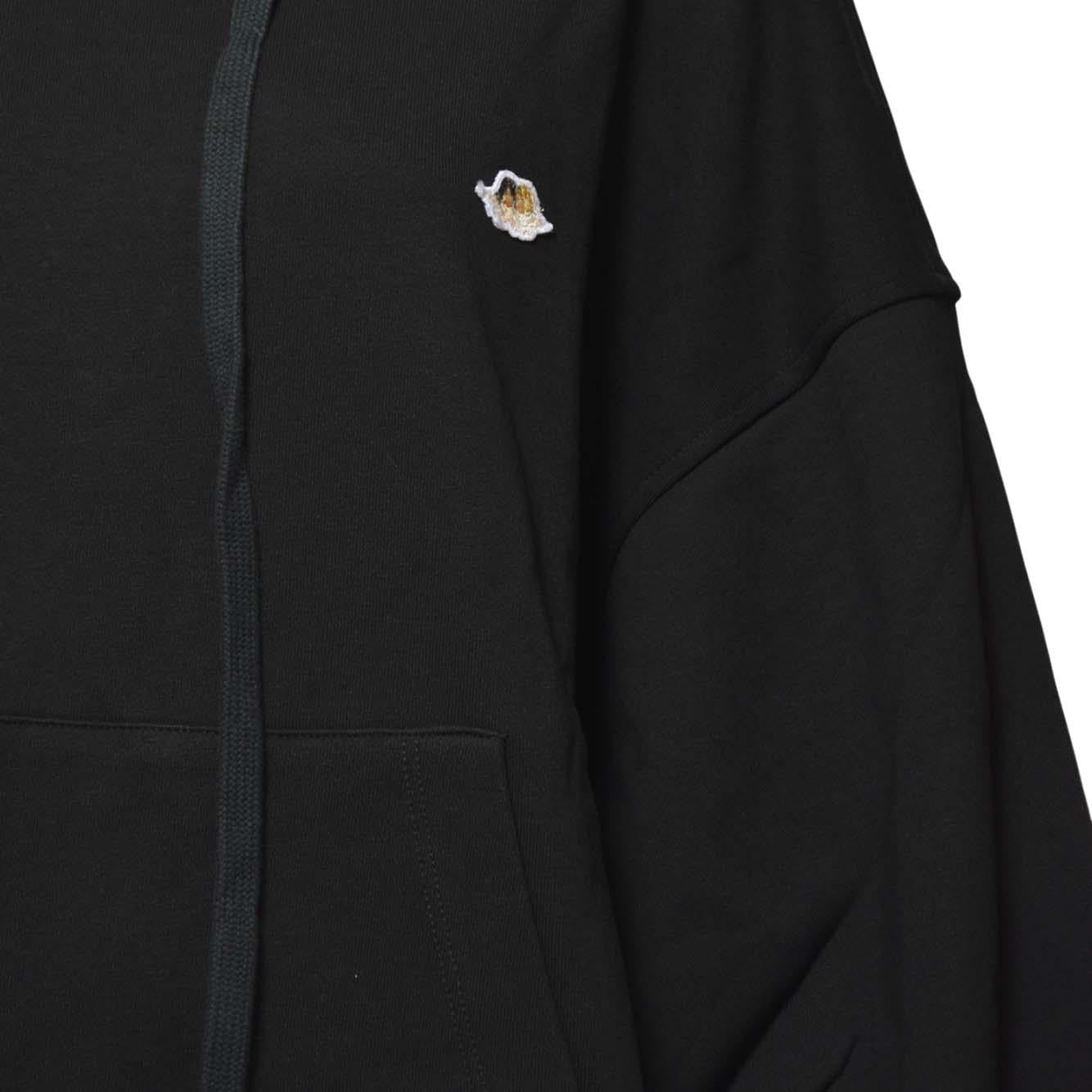 women's black angel patch relaxed fit hoodie 