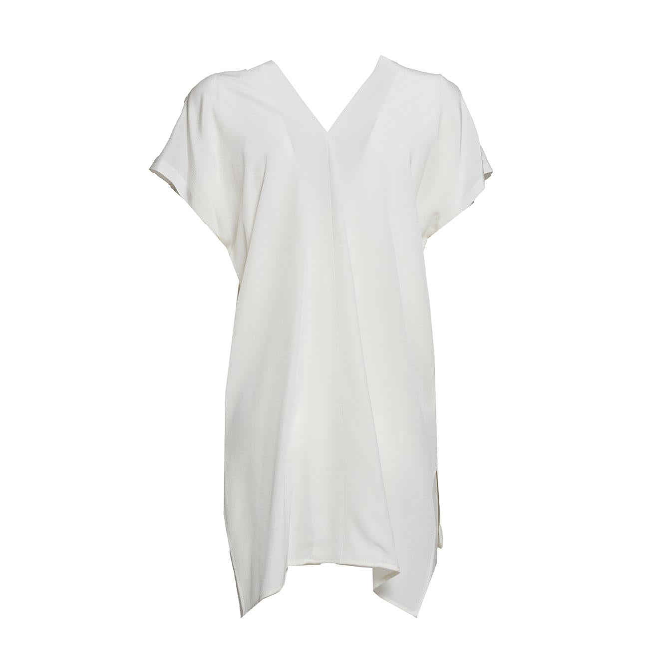 Top in crêpe di seta bianco naturale Aspesi 