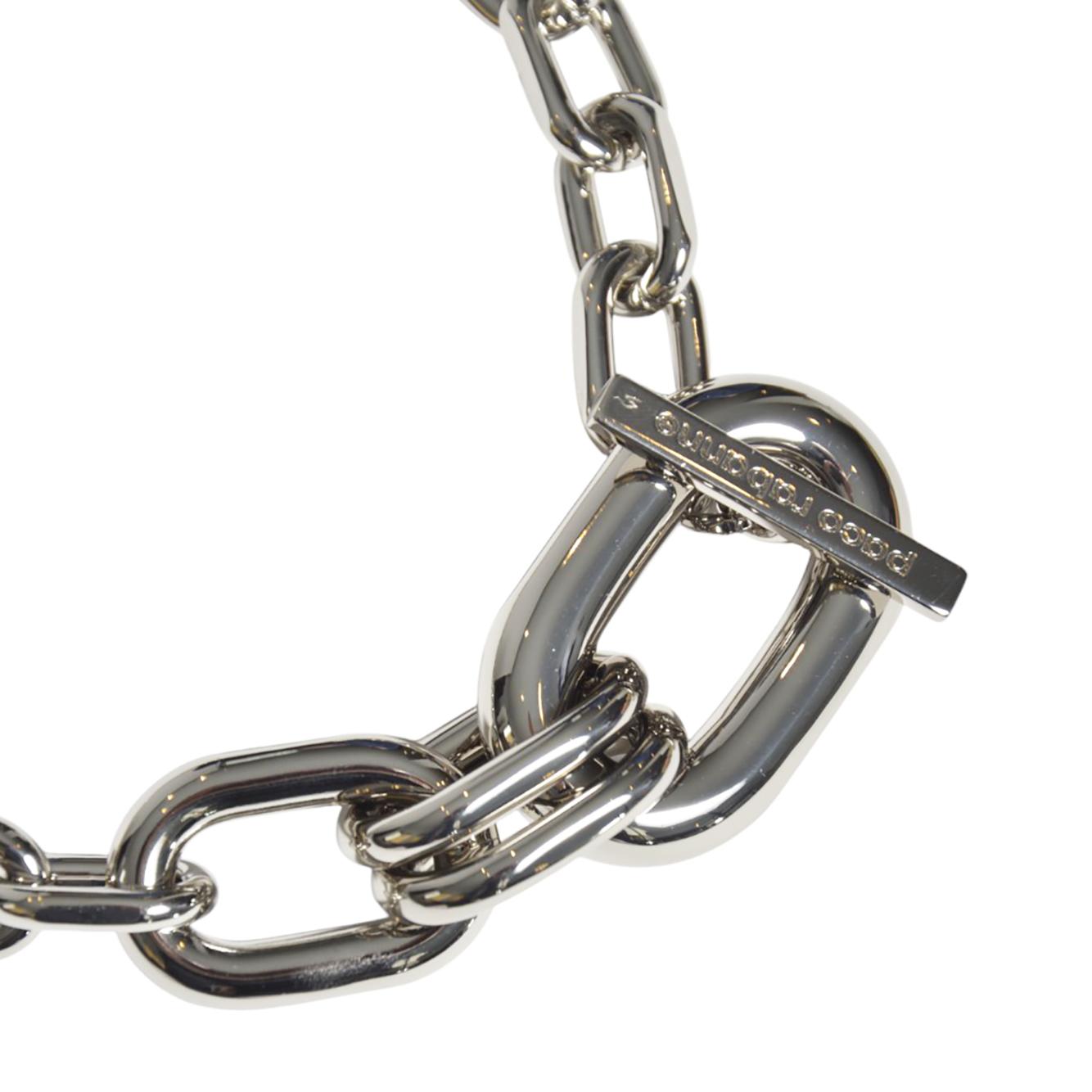Collana XL Link a catena in metallo argento con pendente Rabanne 