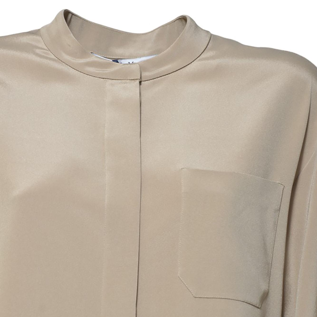 Camicia Leticia sahariana in seta beige scuro 'S Max Mara 
