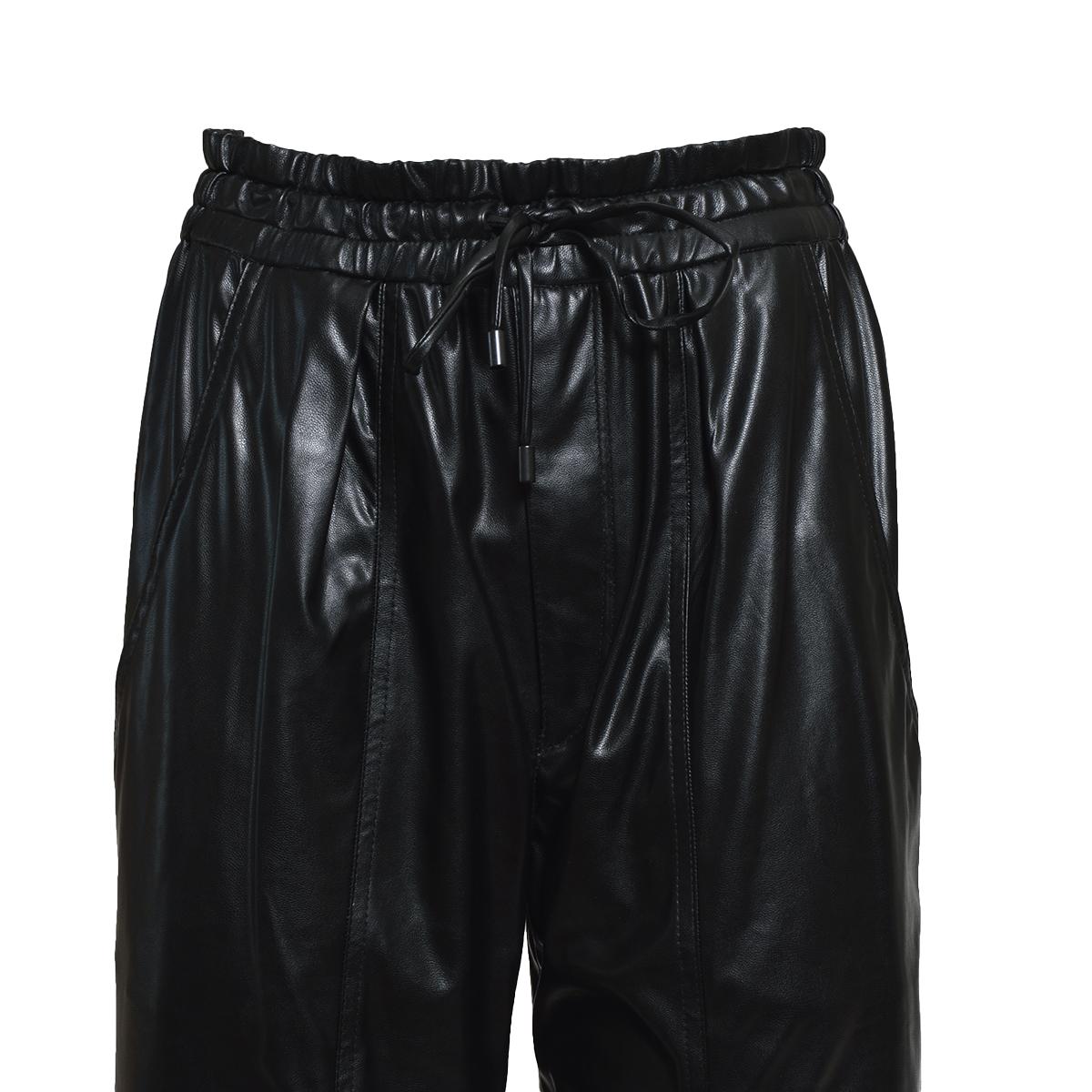Pantalone dritto Brina in similpelle nero Isabel Marant Etòile 