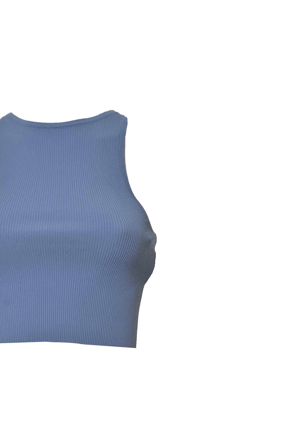 Top Turku in viscosa azzurra Max Mara 