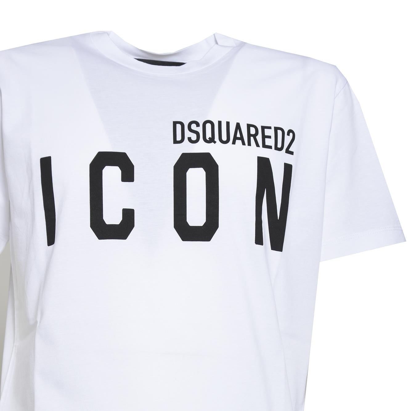 T-shirt bianca con logo Icon Dsquared2 