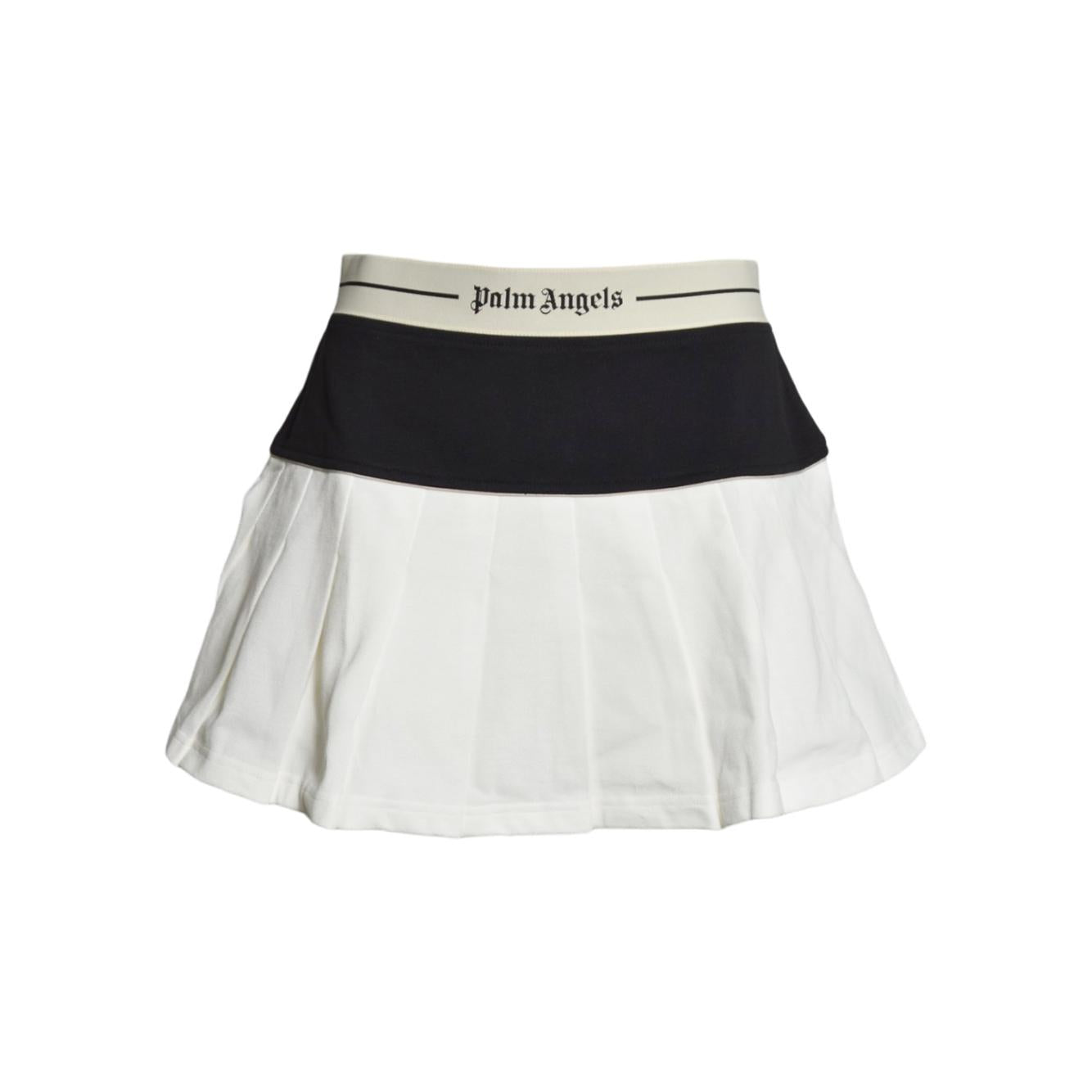 logo straight pleated skirt 