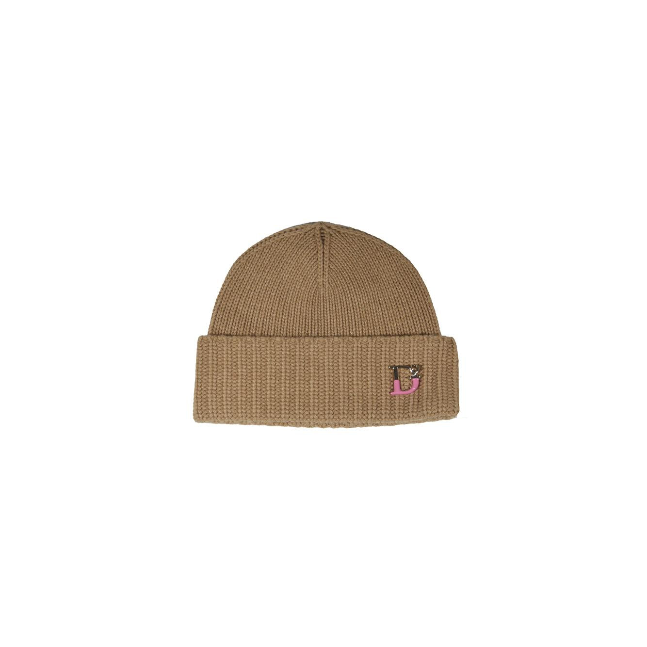 Berretto D2 Statement in misto lana e cashmere biscotto Dsquared2 