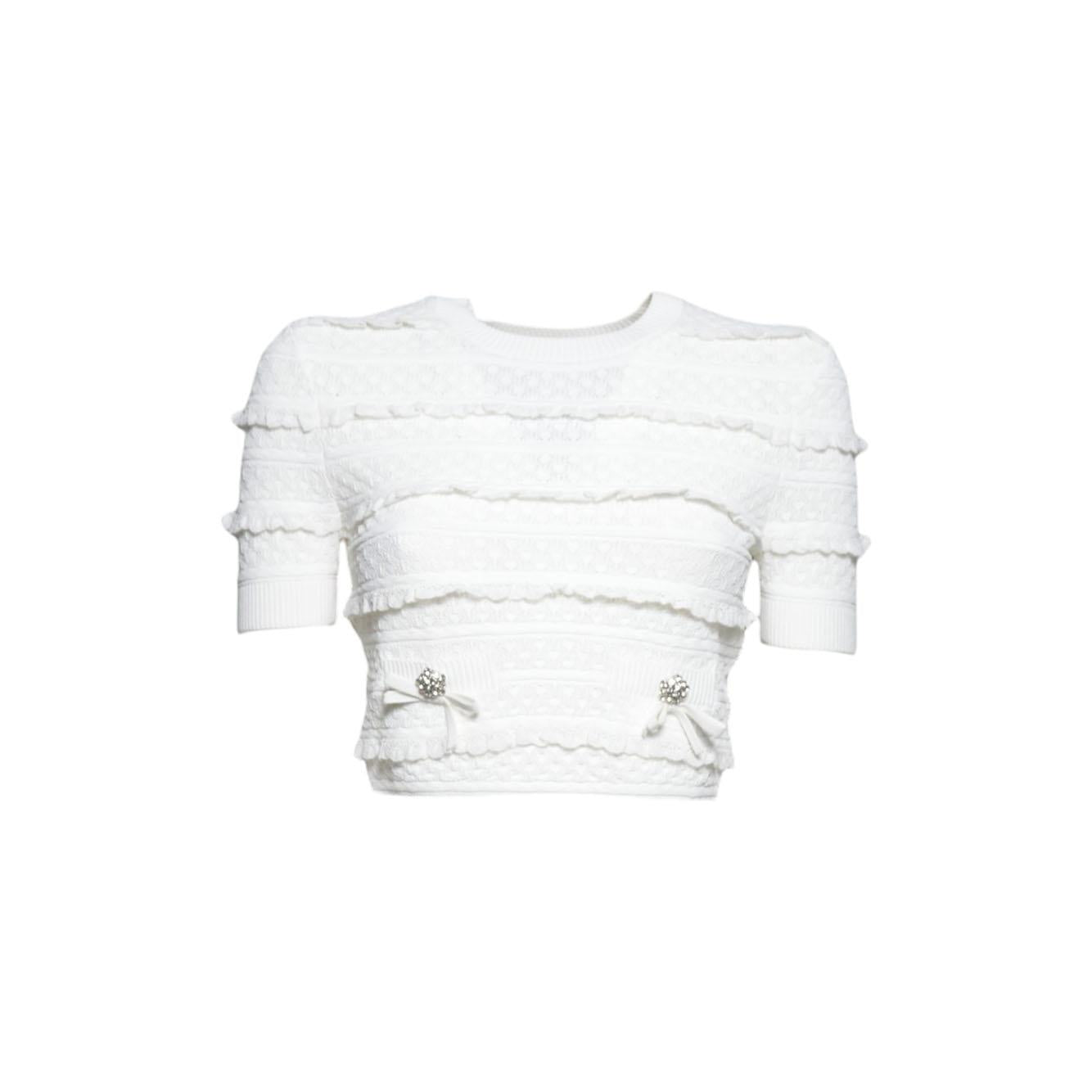 pointelle knit top 