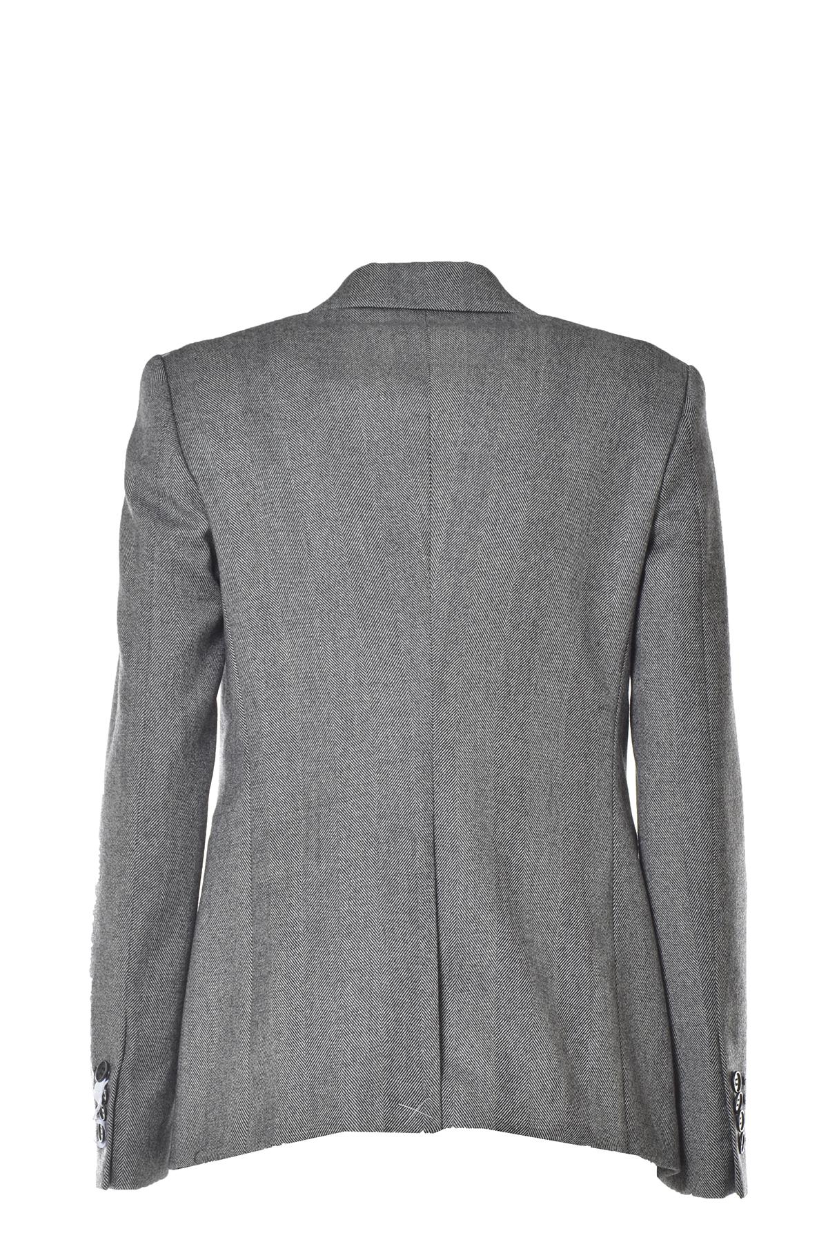 Blazer monopetto in lana vergine spinato grigio Tonello 