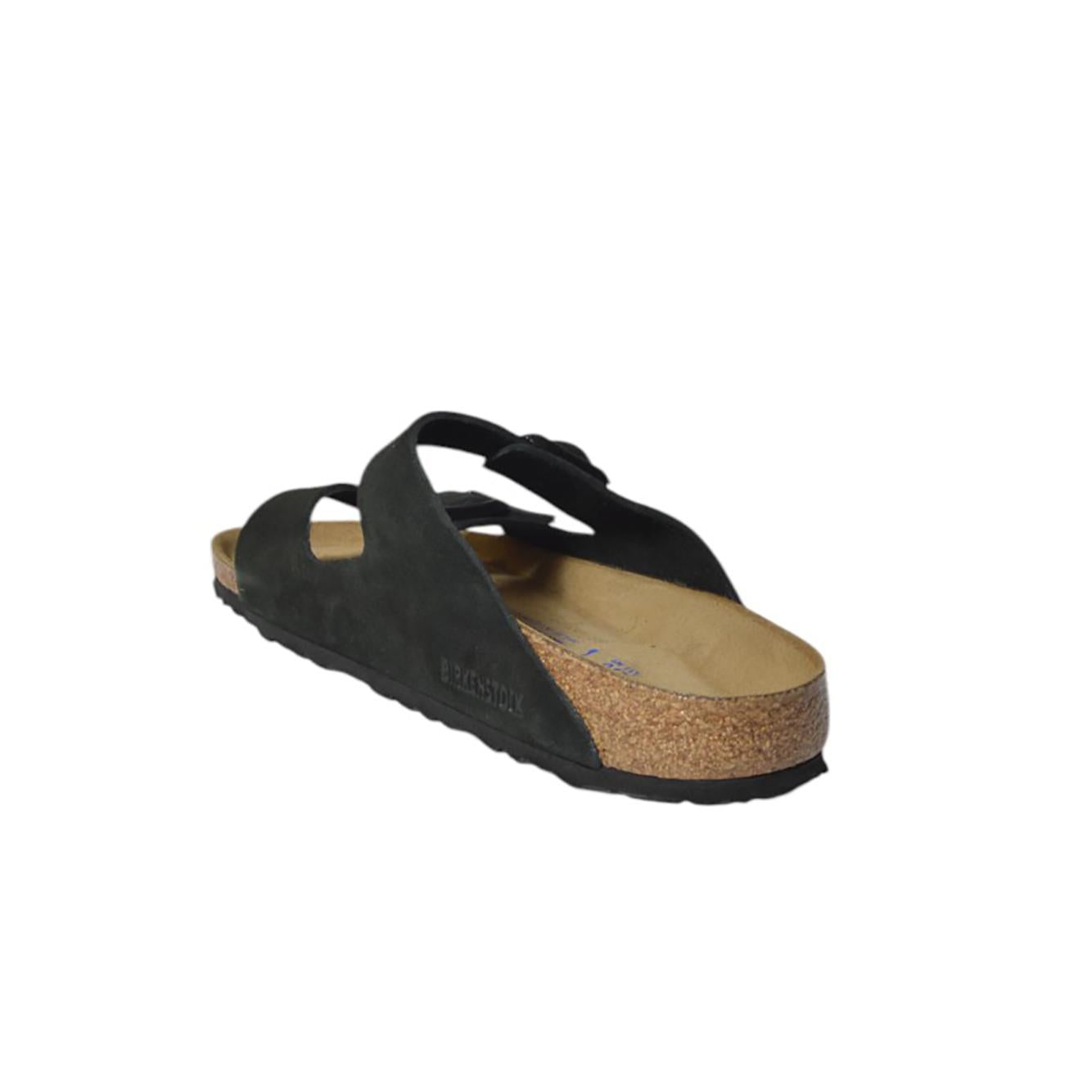 Sandali Arizona in pelle scamociata Mink nero Birkenstock 