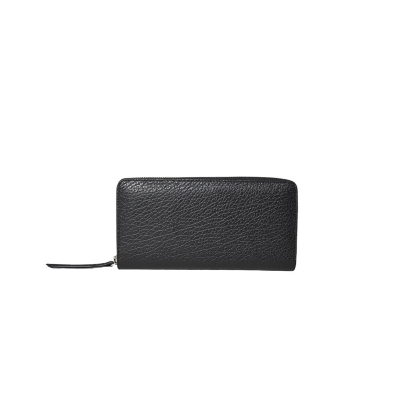 Portafoglio Four Stitches in pelle nera con zip Maison Margiela 