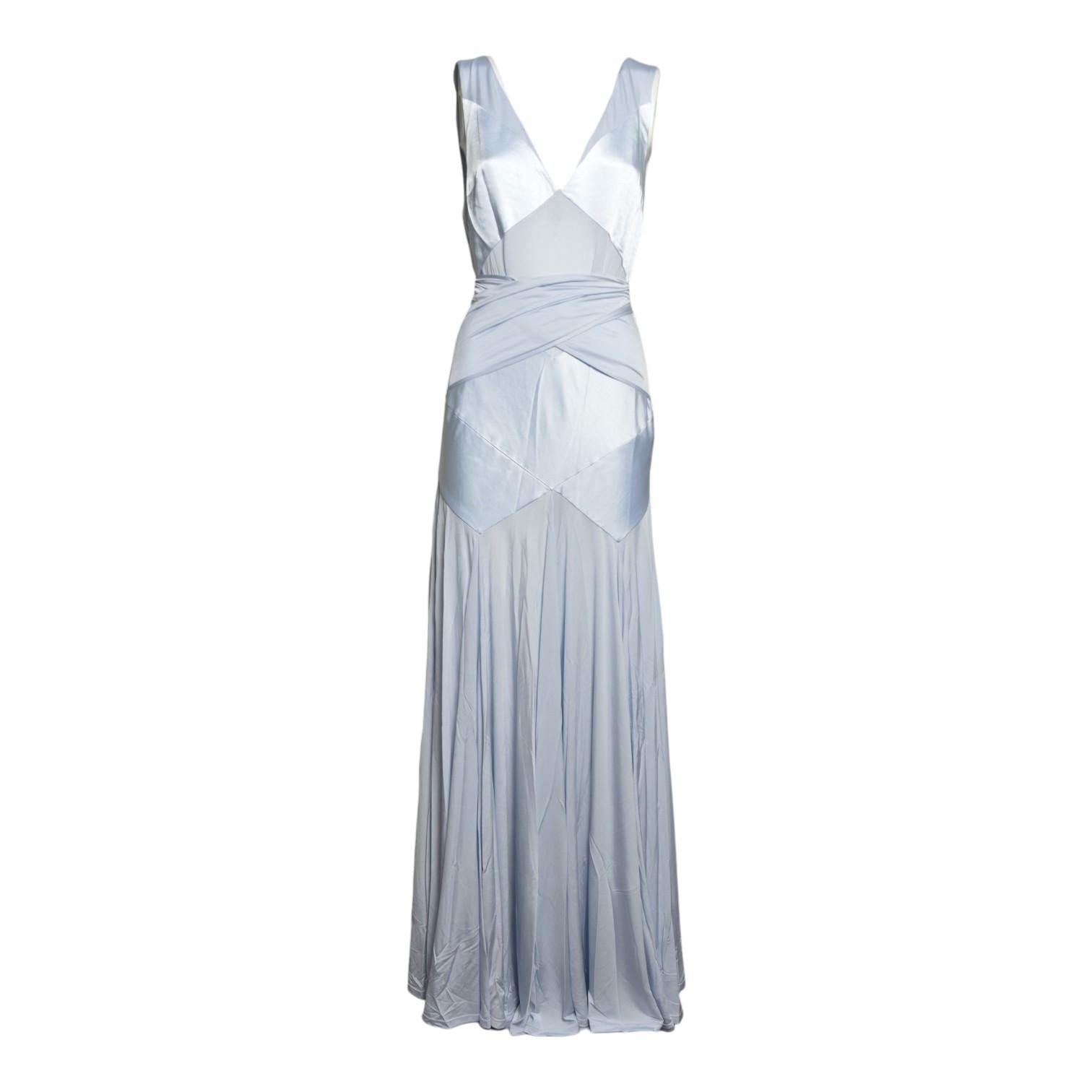 blue satin jersey maxi dress 