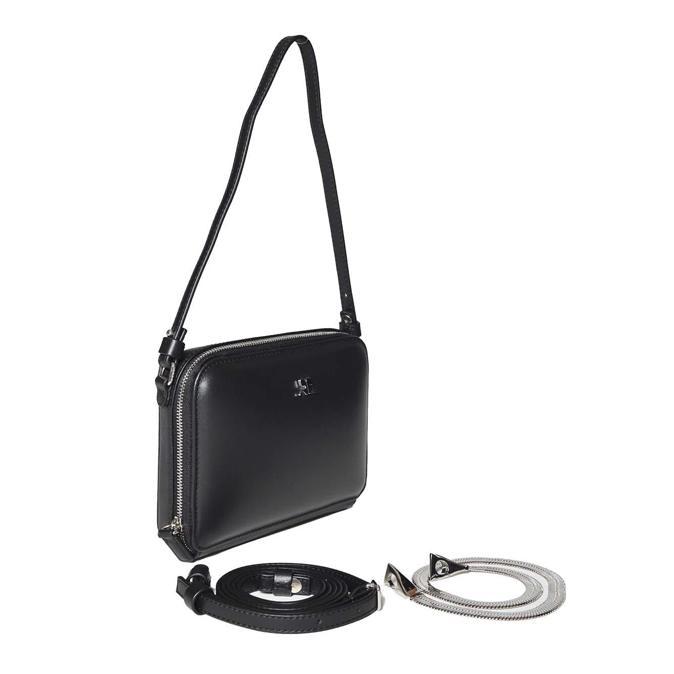 Borsa a mano Cloud Chained in pelle nera Courregès 