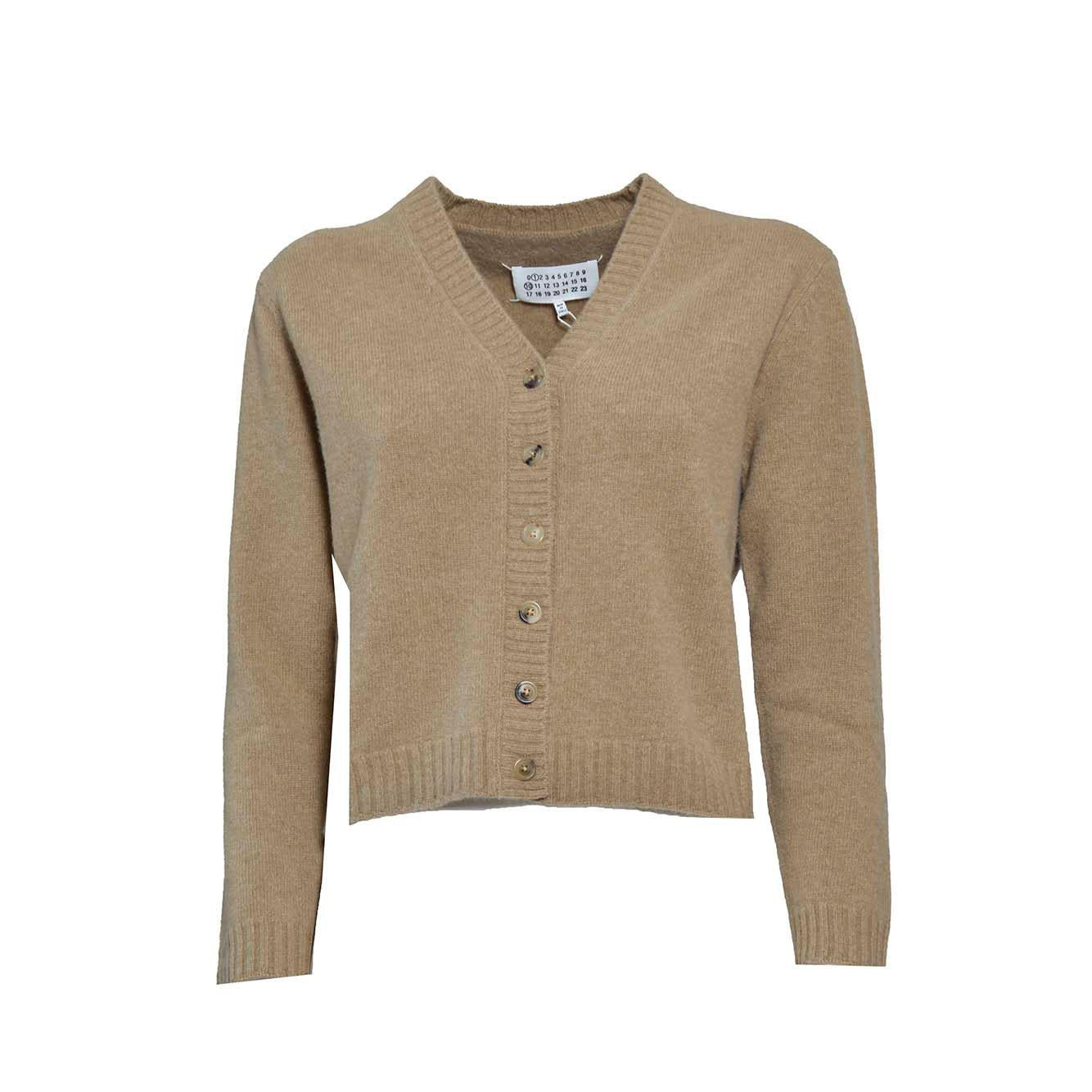 Cardigan in lambswool cammello Maison Margiela 