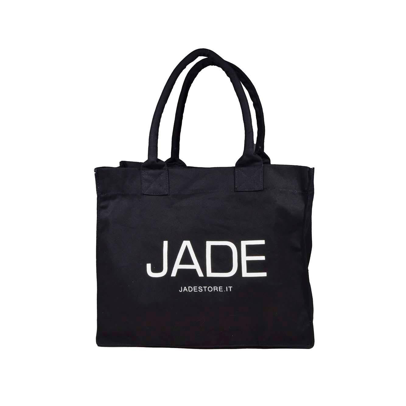 Tote bag in canvas di cotone nero Jade 