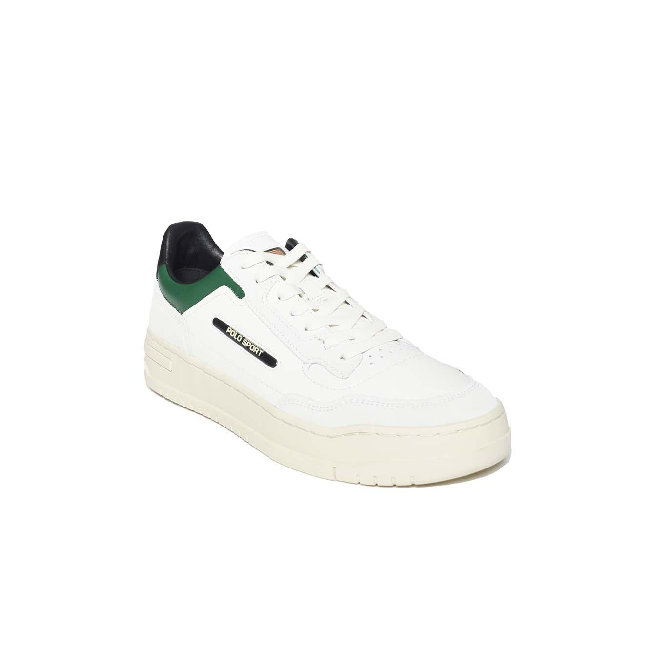 Sneakers PS300 in pelle bianca e verde Ralph Lauren 