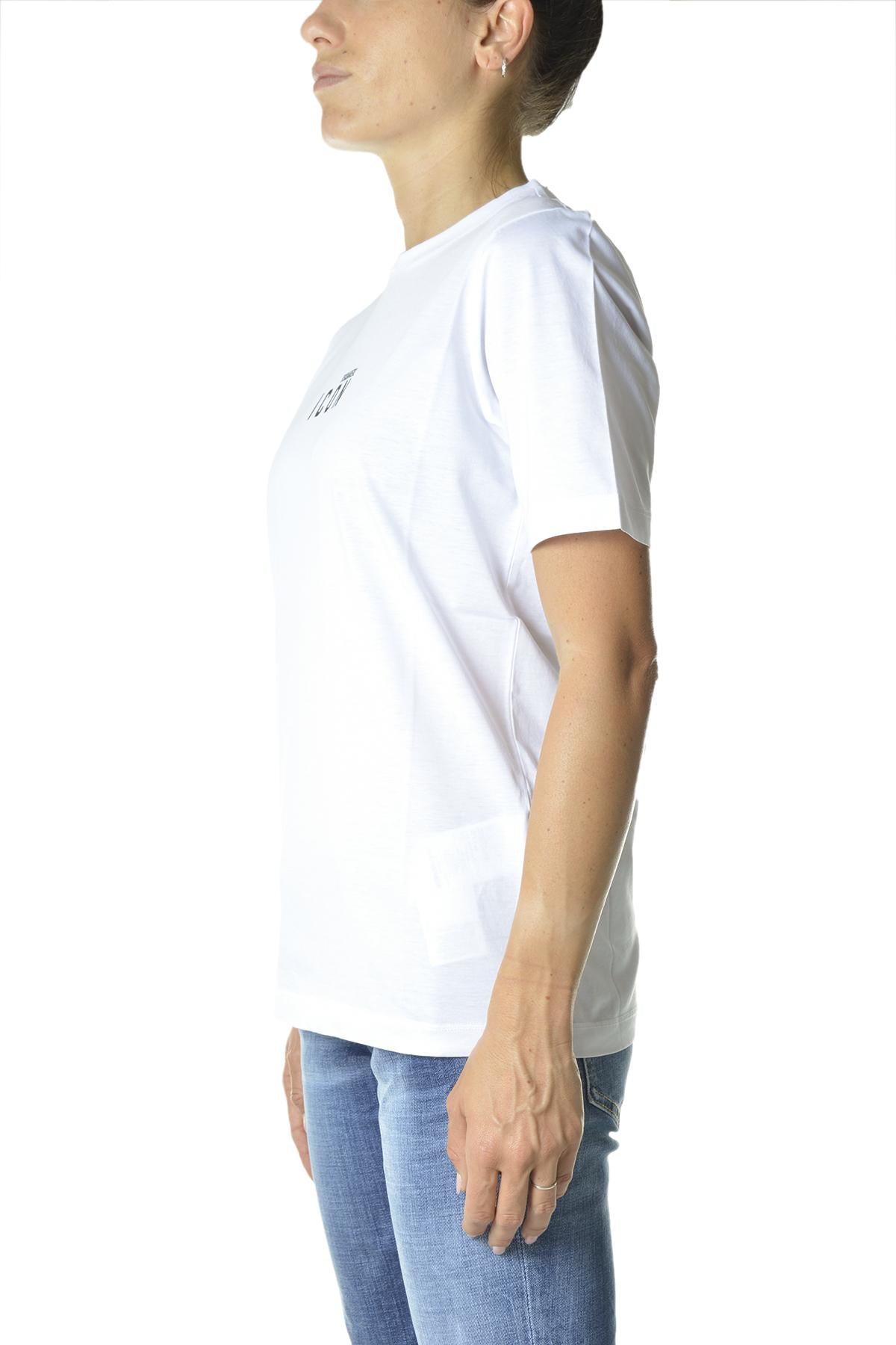 T-shirt Icon in cotone bianco mini logo Dsquared2 
