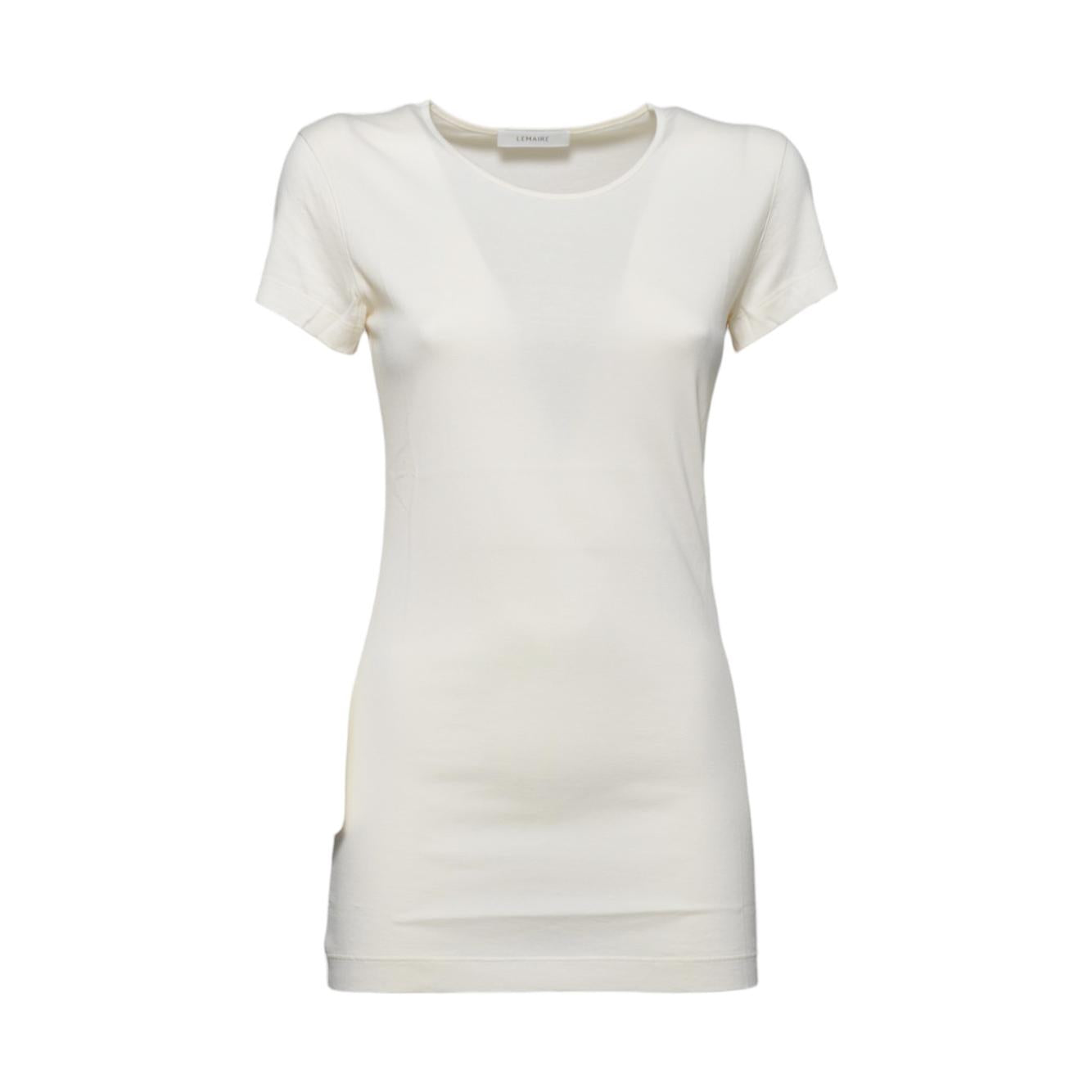 T-shirt lunga in cotone bianco Lemaire 