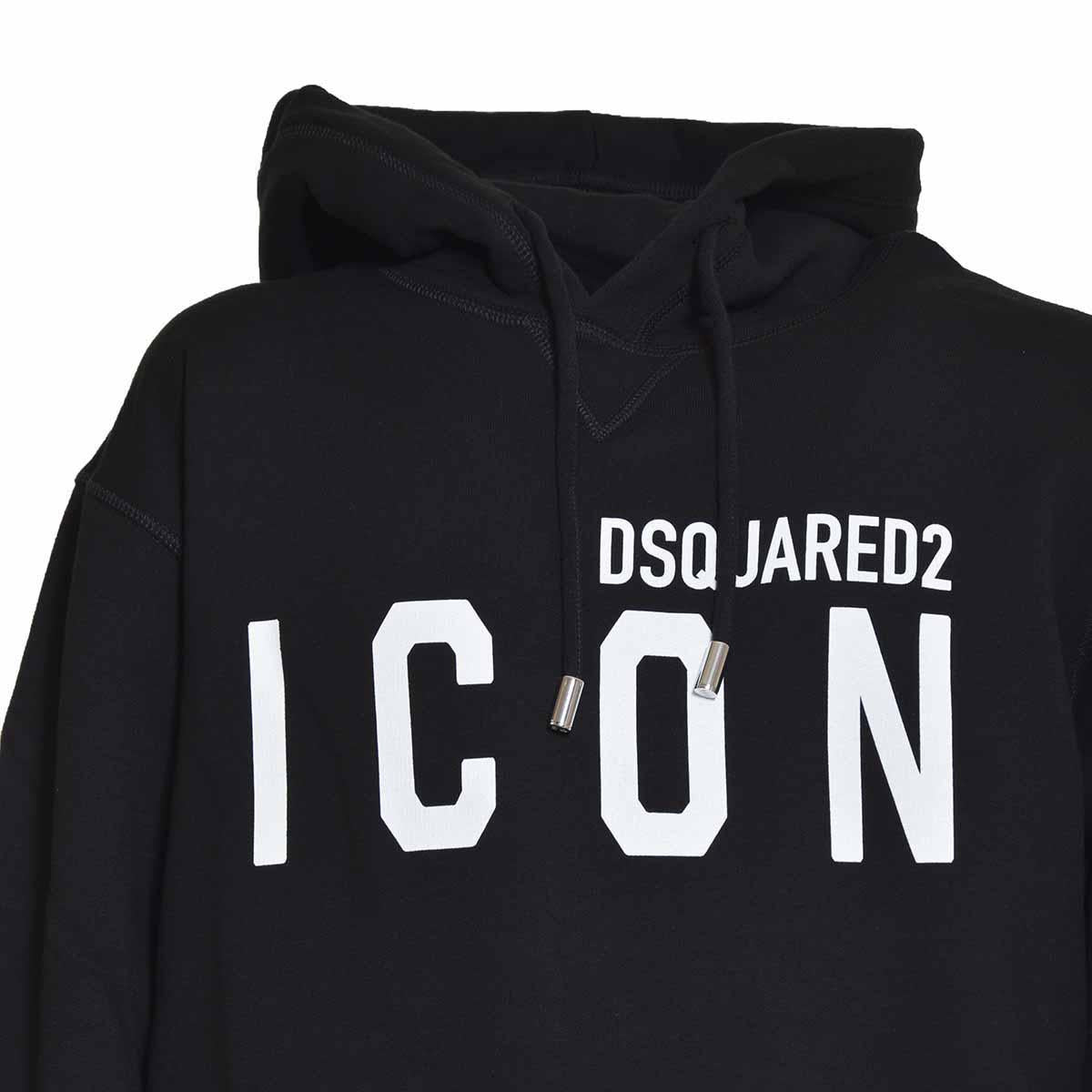 Felpa con cappuccio e stampa logo Icon Dsquared2 