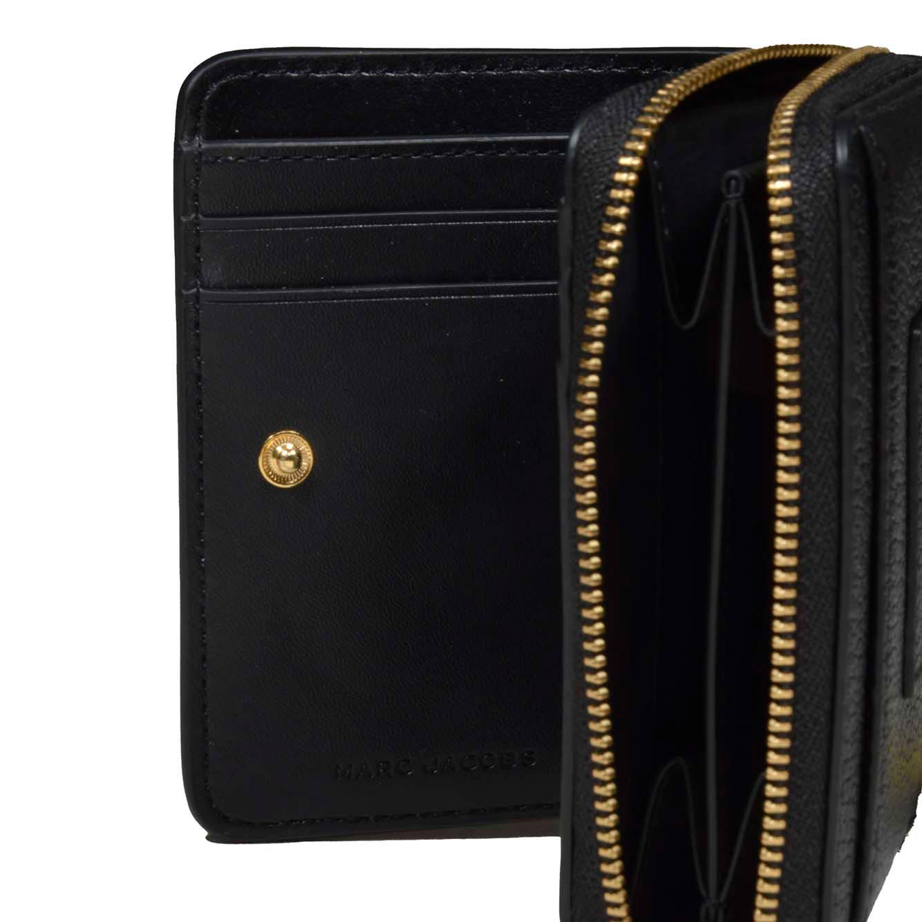 Portafoglio Mini Compact in pelle nera Marc Jacobs 