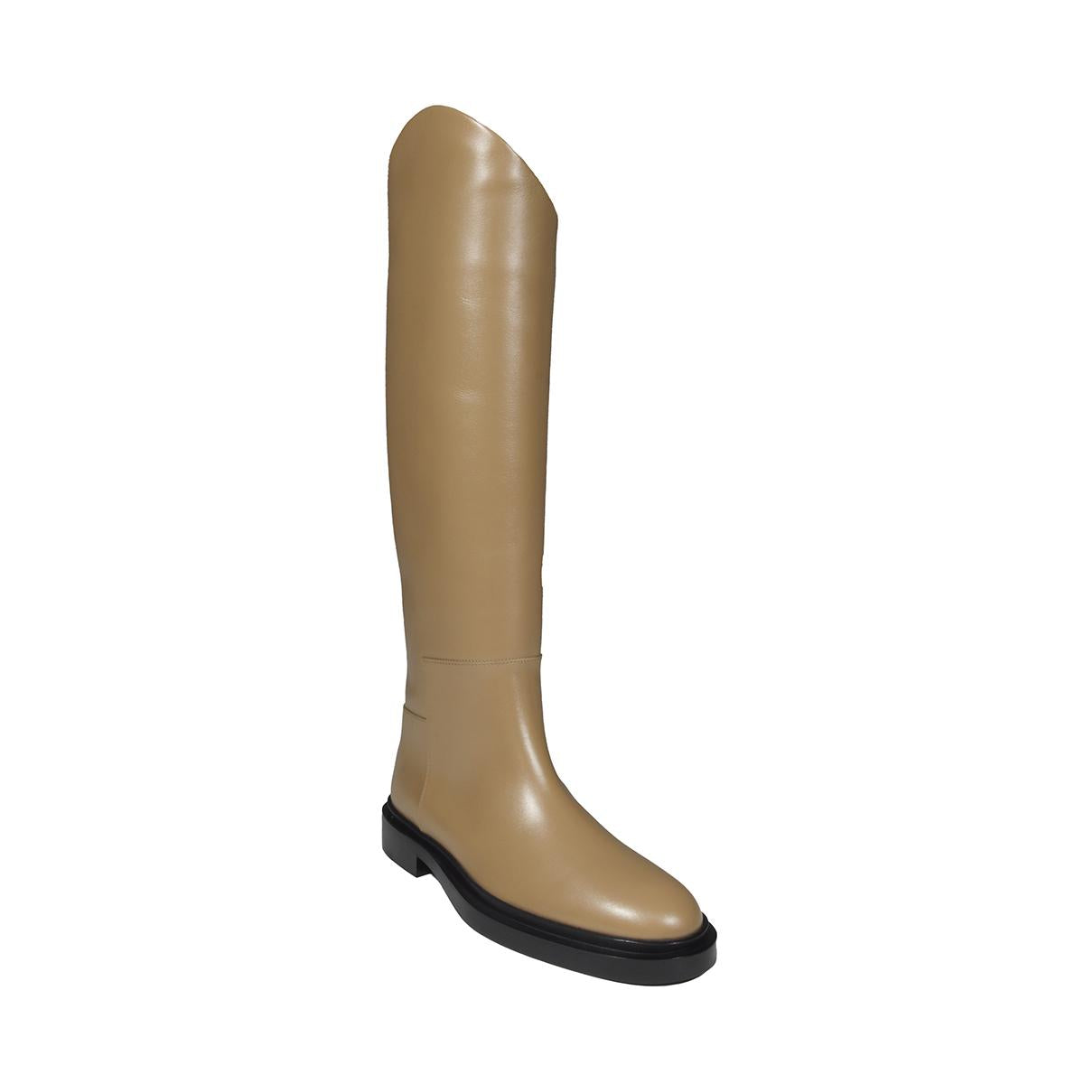Stivali al ginocchio in vera pelle cammello Jil Sander 