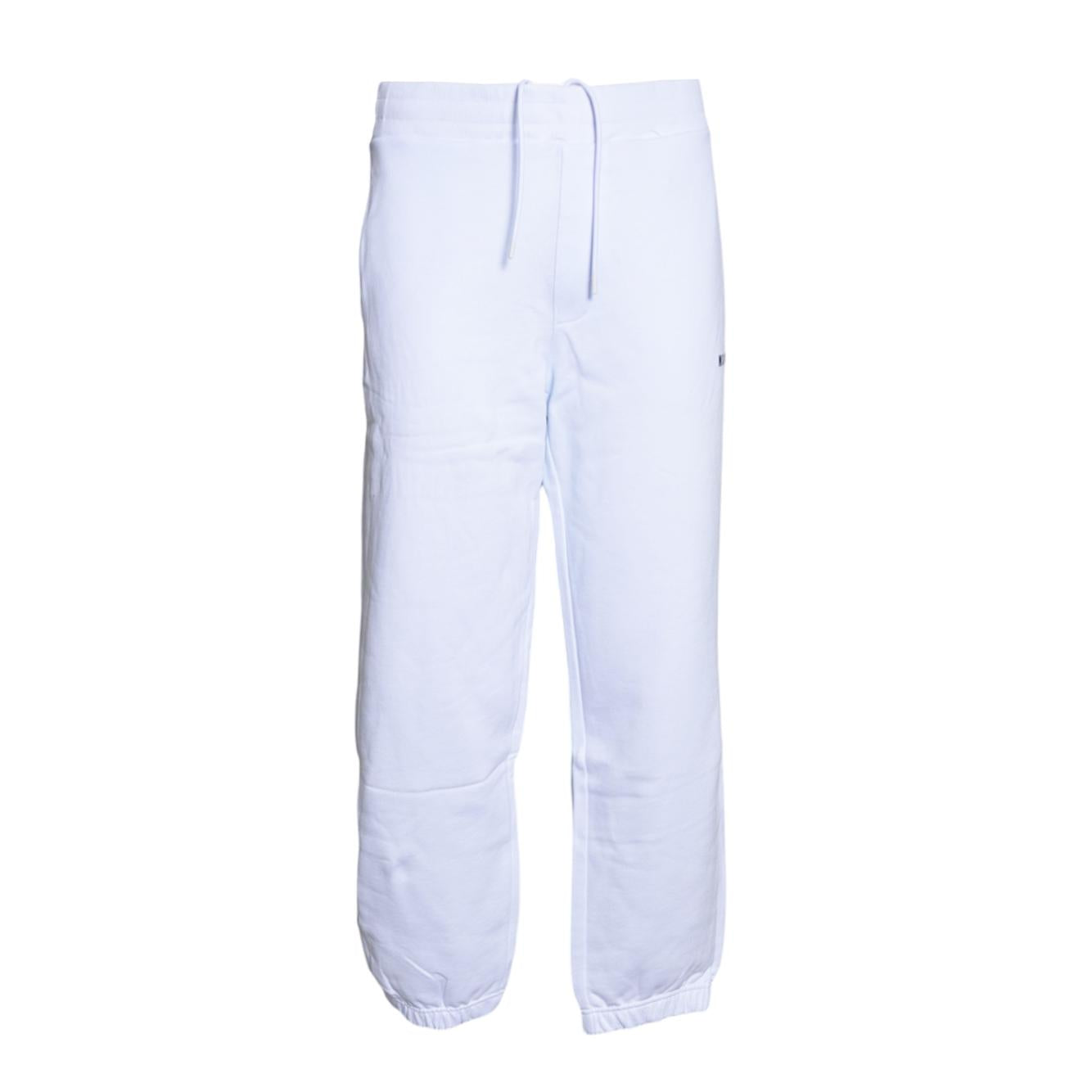 Pantalone in felpa di cotone nero con stampa logo MSGM 
