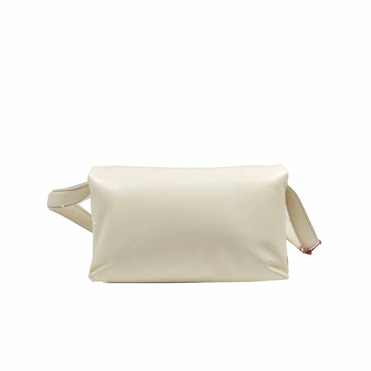Borsa a spalla Prisma in pelle bianco naturale Marni 