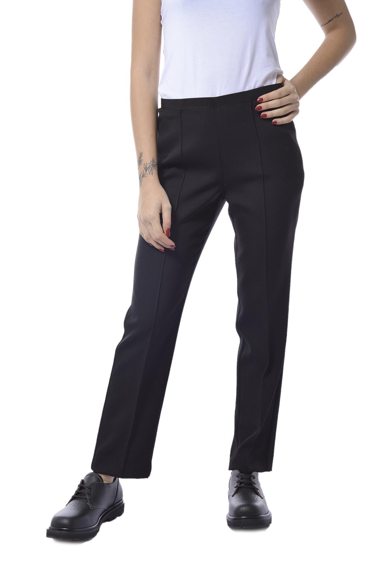 Pantalone a sigaretta in twill di lana nera Etro 