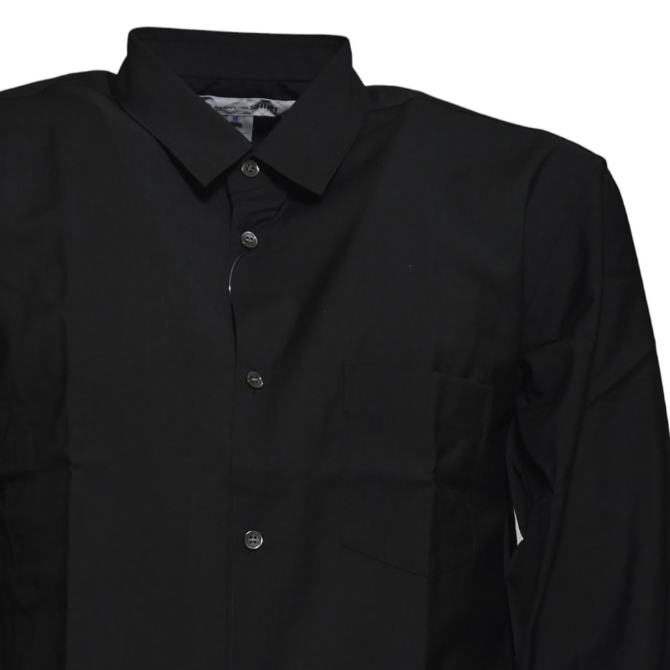 Camicia in cotone stretch nero Comme des Garcons Shirt 