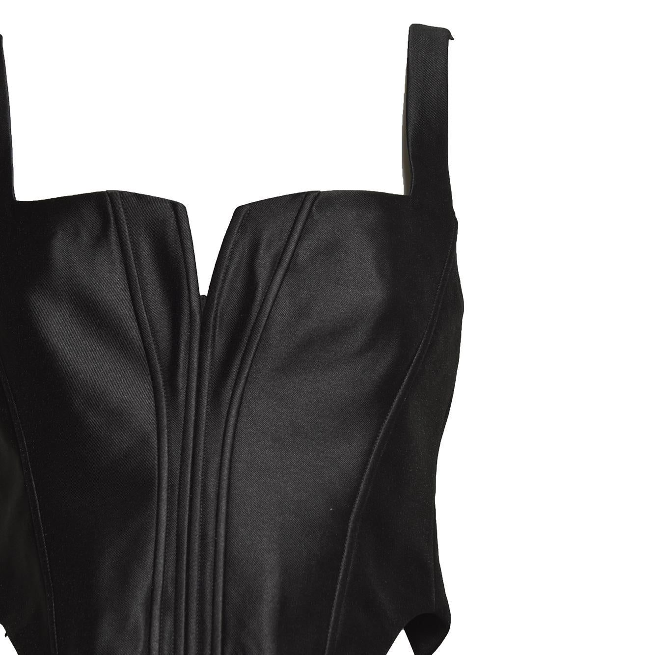 black satin corset top 