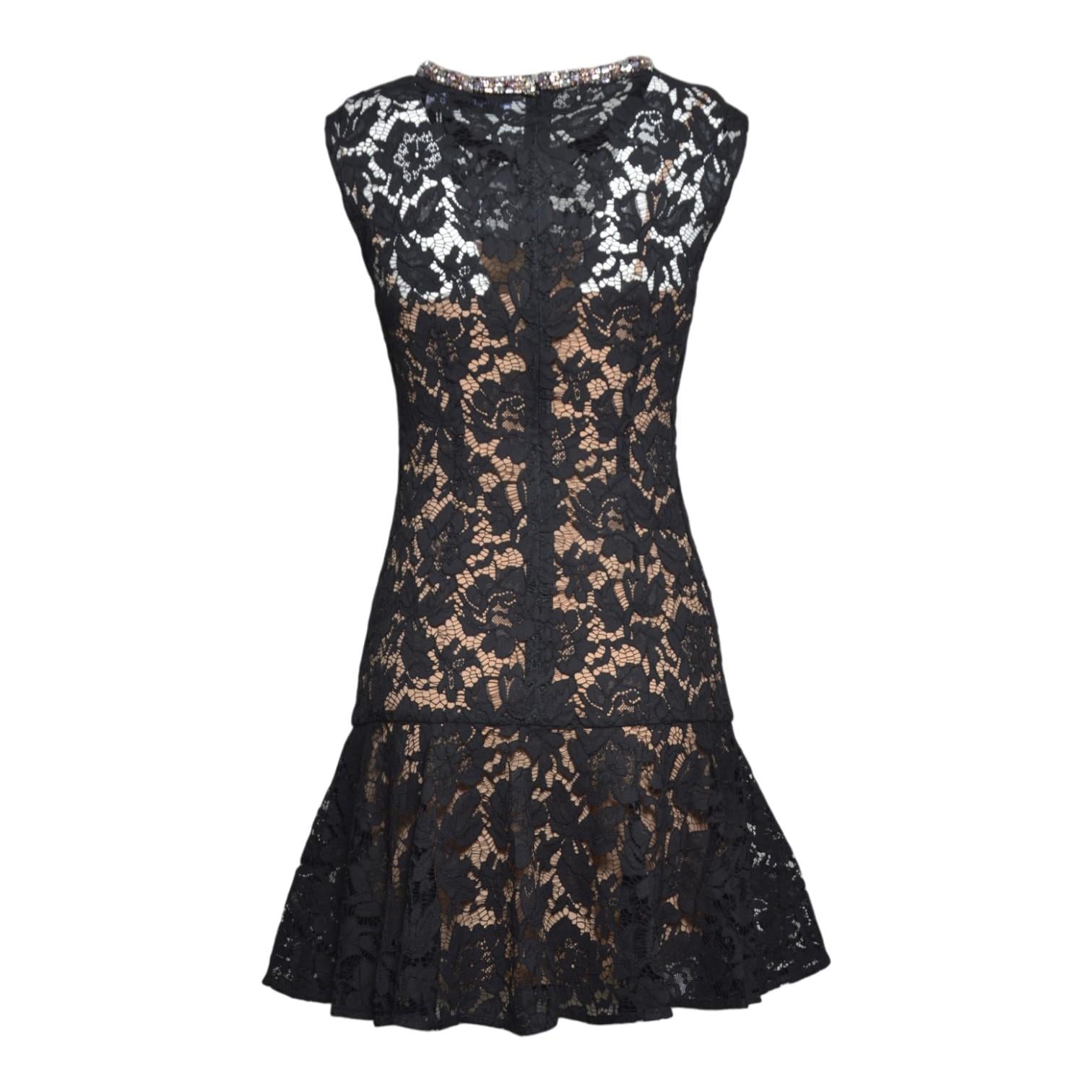 lace crystal mini dress 