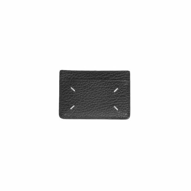 Portacarte in pelle martellata nero Maison Margiela 