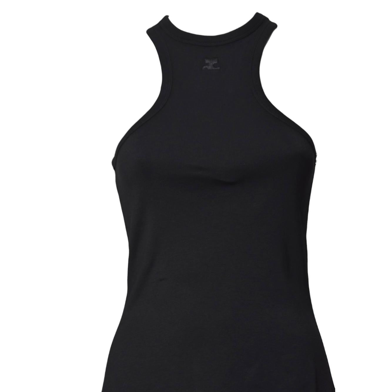 Mini abto Contrast Scuba in cotone nero Courrèges 